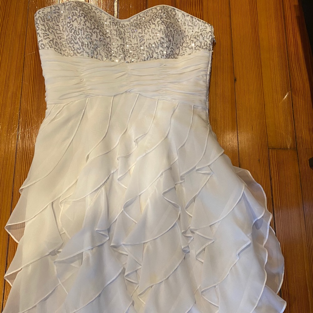 White sparkly mini cocktail dress